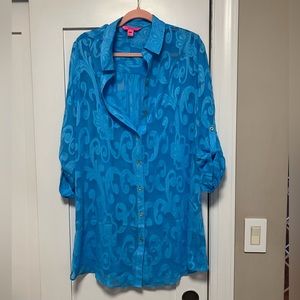 EUC size large blue Lilly Pulitzer swimsuit coverup